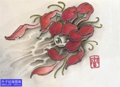 <b>解放碑菊花与眼球纹身手稿图案_精品手稿</b>