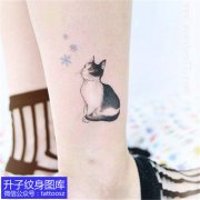 <b>脚踝小清新猫咪纹身与雪花</b>