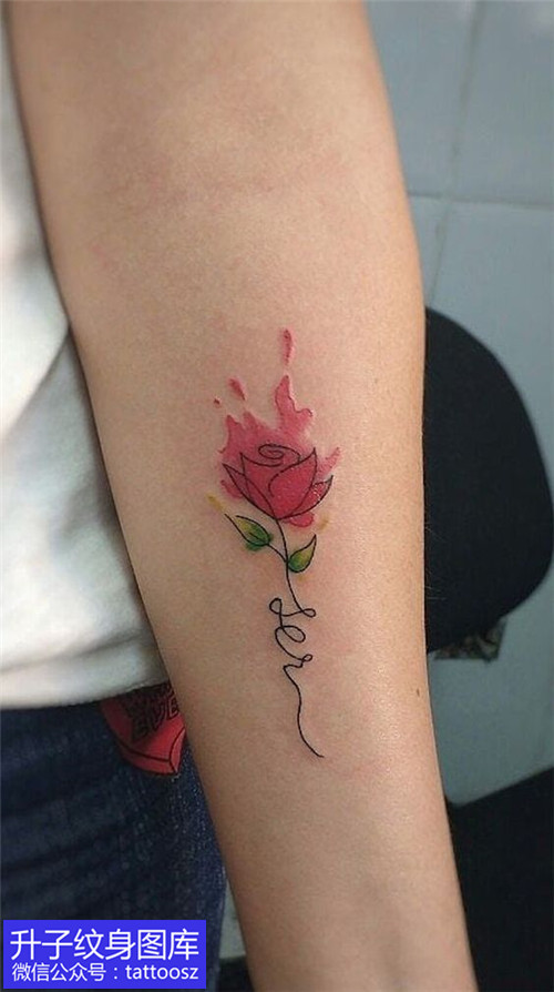 手臂内侧 玫瑰花纹身图案