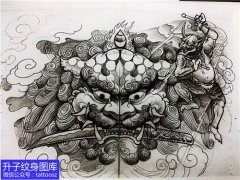 <b>重庆唐狮与雷神纹身手稿图案推荐</b>