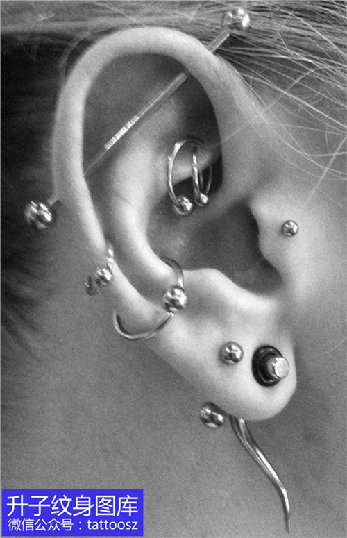 重庆人体穿孔多处开孔耳杠、耳环、耳廓等案例