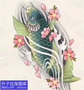 <b>江北传统鲤鱼纹身手稿图案推荐</b>