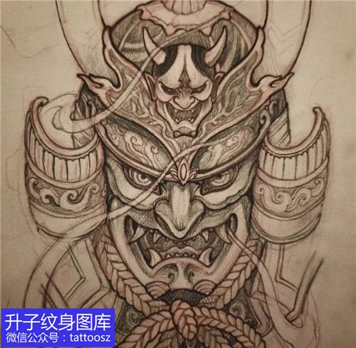 重庆个性十足的个性武士纹身手稿图案