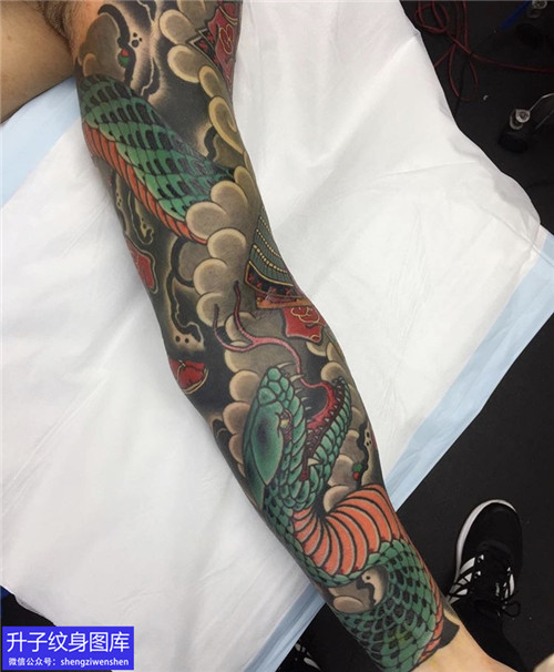 重庆纹身-传统花臂蛇纹身图案推荐