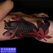 <b>侧腰老传统鲤鱼纹身图案</b>
