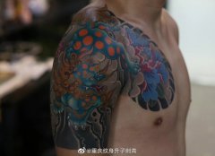 <b>重庆遮盖旧纹身日式老传统半甲纹身图案 观音桥升子刺青</b>