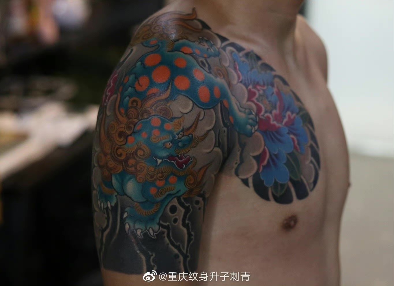 重庆遮盖旧纹身老传统半甲纹身图案1