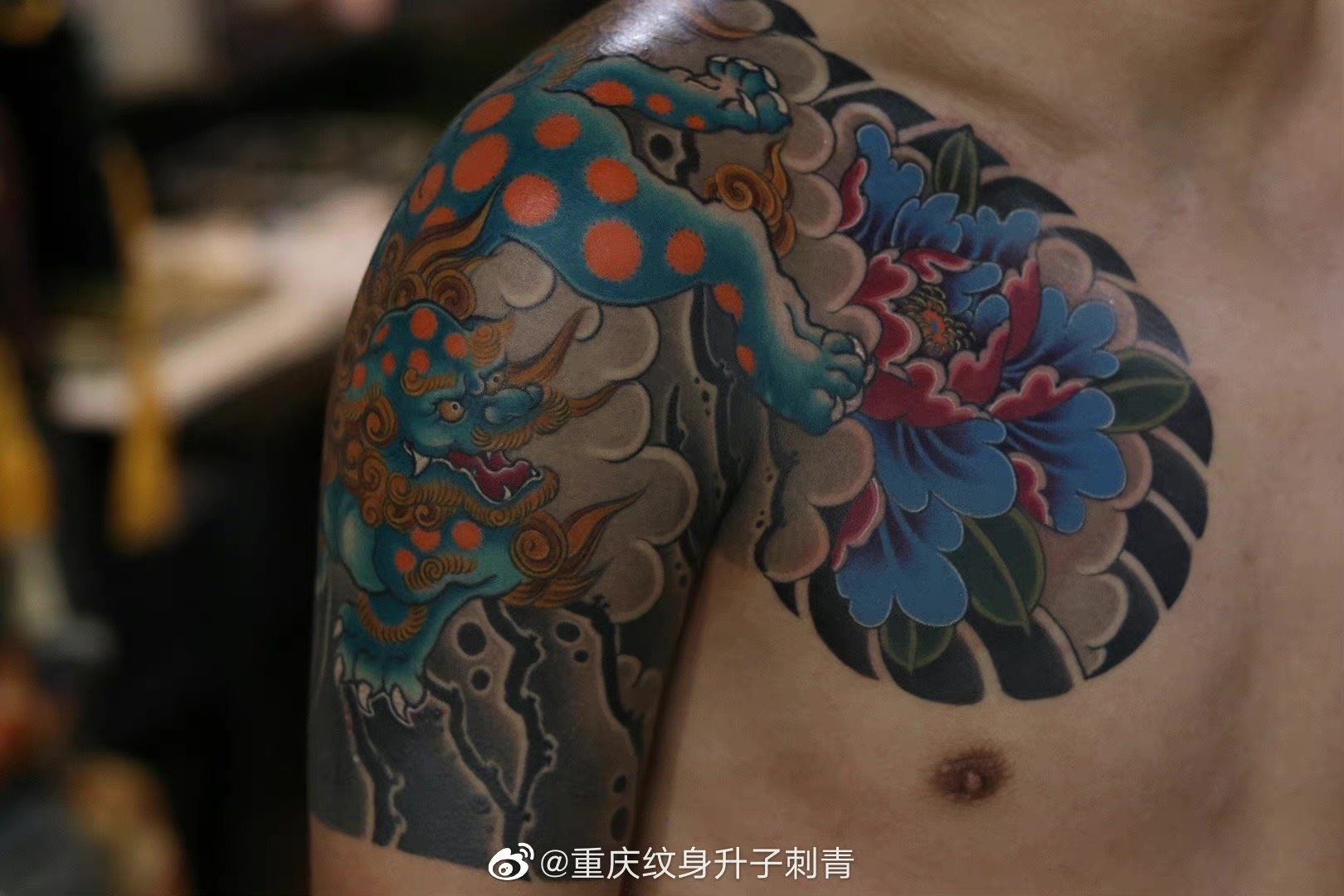 重庆遮盖旧纹身老传统半甲纹身图案2