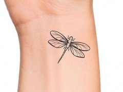 手腕小清新蜻蜓纹身图案