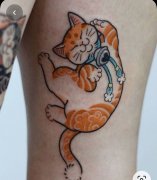 小橘猫咪纹身