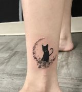 脚踝动物小猫咪纹身